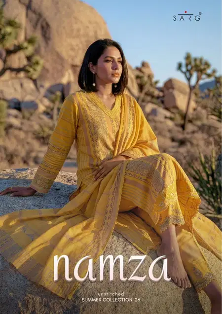 Namza By Sarg Pure Cotton Printed Surat Dress Material Wholesale Market
